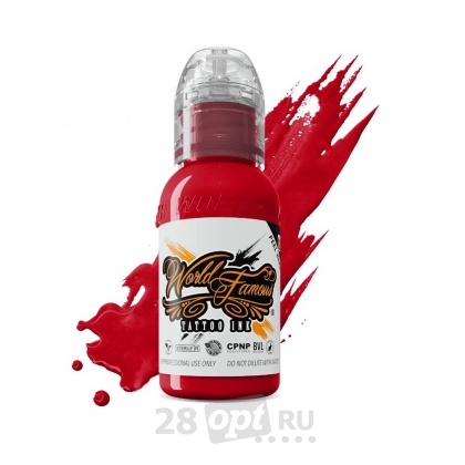 Краска для художественной татуировки World Famous Tattoo Ink, Jack The Ripper Red, 30 мл