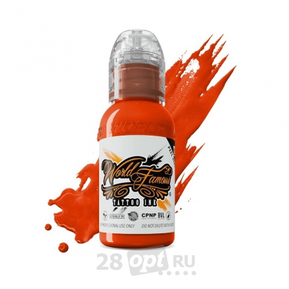 Краска для художественной татуировки World Famous Tattoo Ink, Jay Freestyle Orange, 30 мл