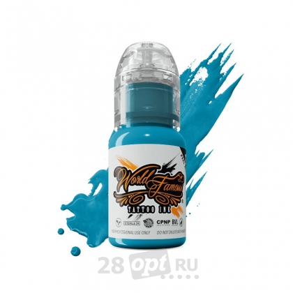 Краска для художественной татуировки World Famous Tattoo Ink, Algarve Aqua, 15 мл