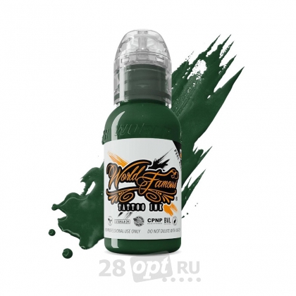 Краска для художественной татуировки World Famous Tattoo Ink by Sandra Daukshta, Lonely Forest Green, 30 мл