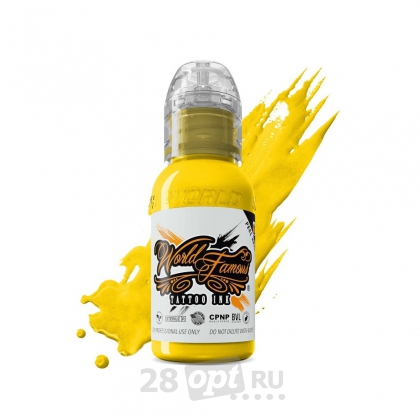 Краска для художественной татуировки World Famous Tattoo Ink, Hori Hui Taiwanese Neon Yellow, 30 мл