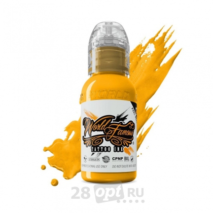 Краска для художественной татуировки World Famous Tattoo Ink, Michaelangelo Yellow, 15 мл