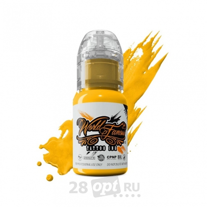 Краска для художественной татуировки World Famous Tattoo Ink, USA Yellow, 15 мл