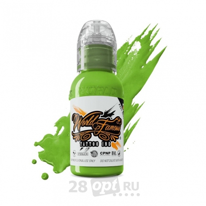Краска для художественной татуировки World Famous Tattoo Ink by Master Mike Asian, Money Frog Green, 30 мл