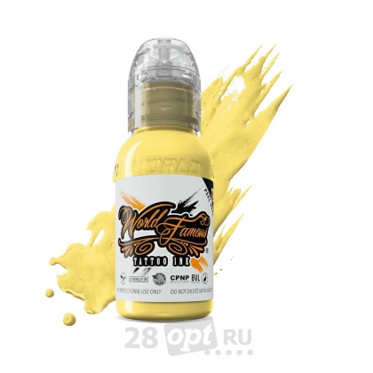 Краска для художественной татуировки World Famous Tattoo Ink, Oleg Soft Yellow, 30 мл