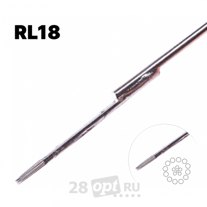 Иглы для художественной татуировки Black Bird, Round Liner 18, коробка 50 шт.