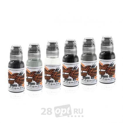 Сет красок для художественной татуировки World Famous Tattoo Ink by Thomas Carli Jarlier, Noire Ink Set, 30 мл